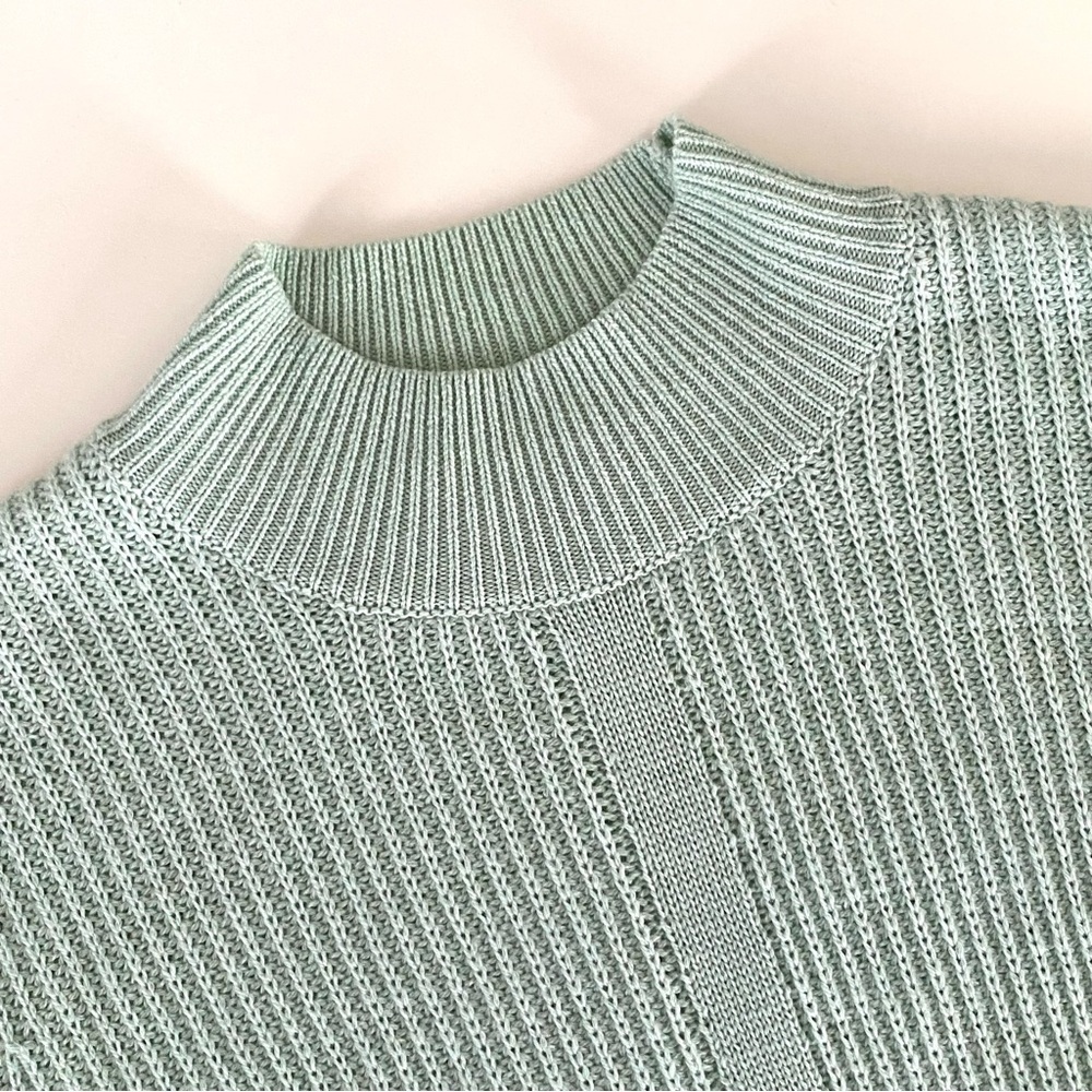 The Kooples Merino Wool Ribbed Knit Sweater in Mint Green - Picture 5 of 12